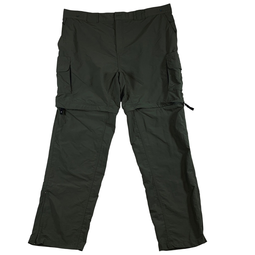 Magellan Outdoors Men's 2XL Dark Green Ankle Zip Convertible Cargo Zip Off Pants
